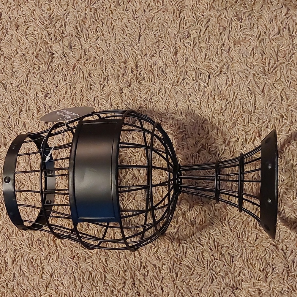 Black Wire Wine Glass Cork Holder NWT